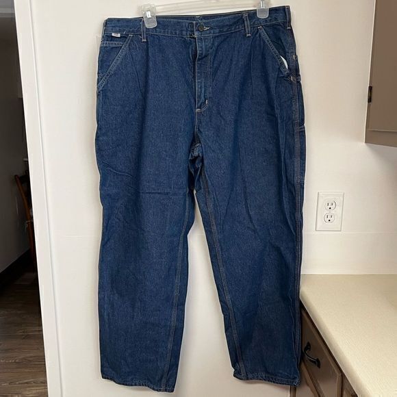 Carhartt Men's FRB13 DNM NFPA 2112 Fire Resistant Dungaree Jeans Blue Size 42x32 - Picture 3 of 9